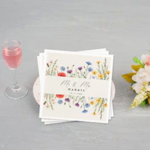 Servilleta De Papel Boda de pradera de flores silvestres de primavera