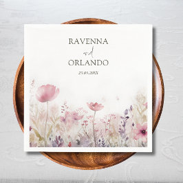 Servilleta De Papel Boda de pradera de flores silvestres rústicas y si