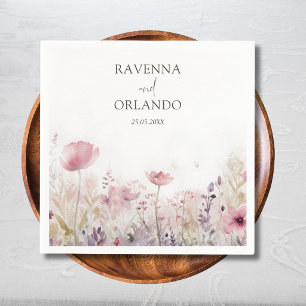 Servilleta De Papel Boda de pradera de flores silvestres rústicas y si