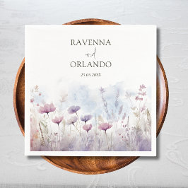 Servilleta De Papel Boda de pradera de flores silvestres vintage inver