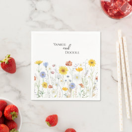Servilleta De Papel Boda de primavera con flores silvestres modernas