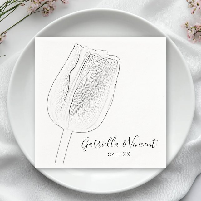 Servilleta De Papel Boda de primavera de boceto tulipán (Subido por el creador)