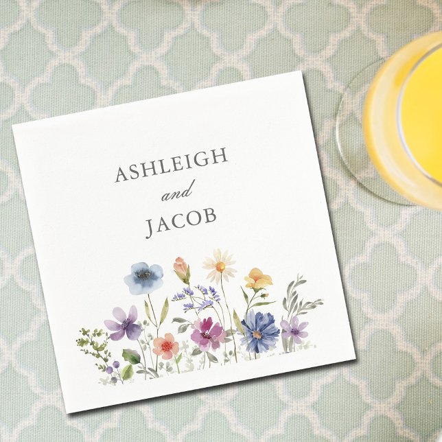 Servilleta De Papel Boda de primavera de flores silvestres personaliza (Subido por el creador)