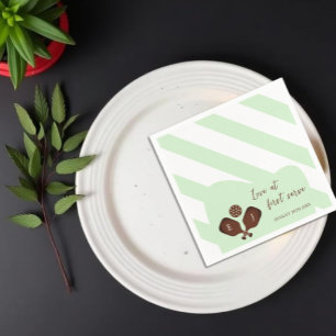 Servilleta De Papel Boda de Rayas de Pickleball Elegante