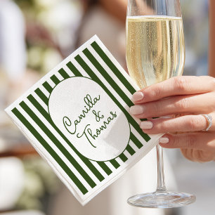 Servilleta De Papel Boda de Rayas Verdes