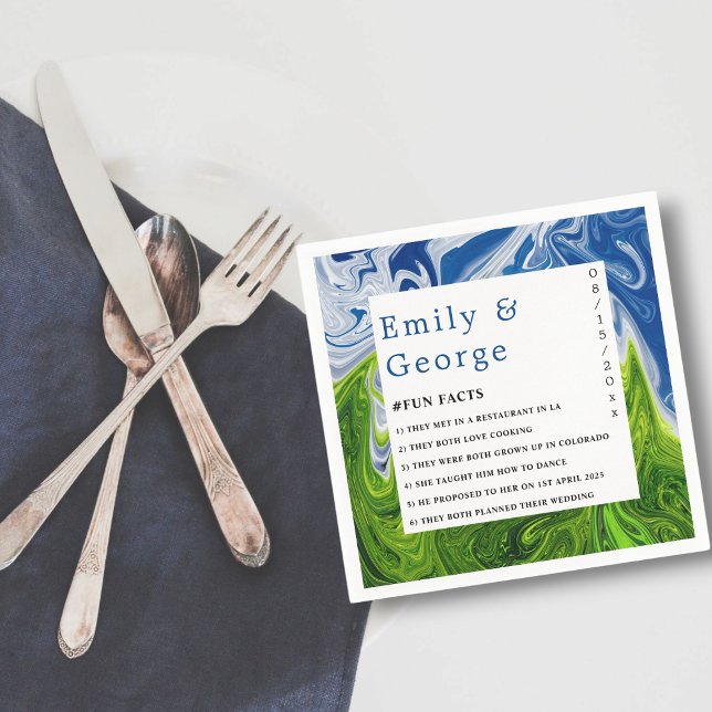 Servilleta De Papel Boda de resumen de la naturaleza azul verde mínima (Subido por el creador)