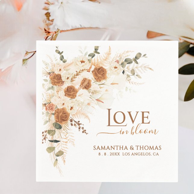 Servilleta De Papel Boda de Rosa Terracota y Lirio Calla (Subido por el creador)