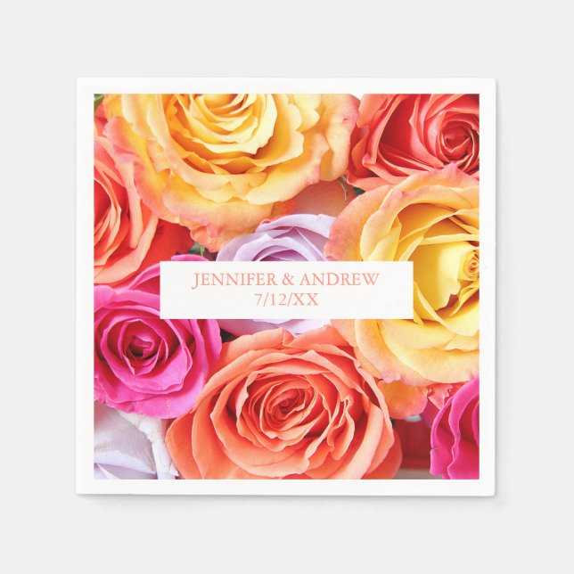 Servilleta De Papel Boda de rosas (Anverso)