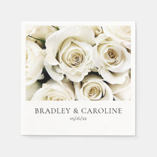 Servilleta De Papel Boda de rosas blancas