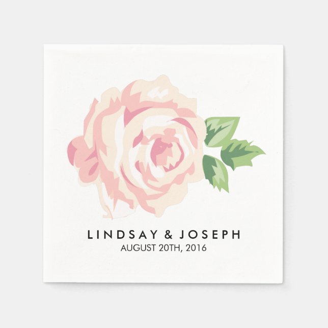 Servilleta De Papel Boda de Rosas de época (Anverso)