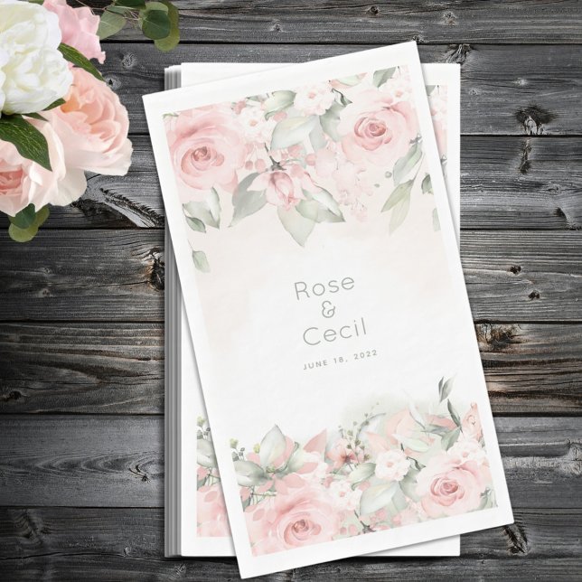 Servilleta De Papel Boda de Rosas de rubor (Subido por el creador)