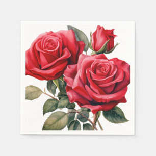 Servilleta De Papel Boda de rosas rojas