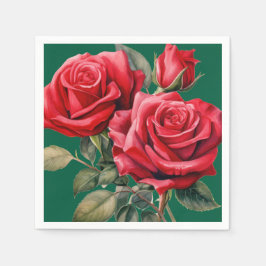Servilleta De Papel Boda de rosas rojas