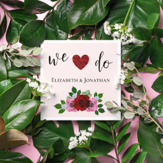 Servilleta De Papel Boda de rosas rojas y rosas