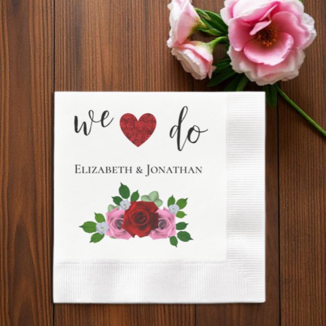 Servilleta De Papel Boda de rosas rojas y rosas (Subido por el creador)