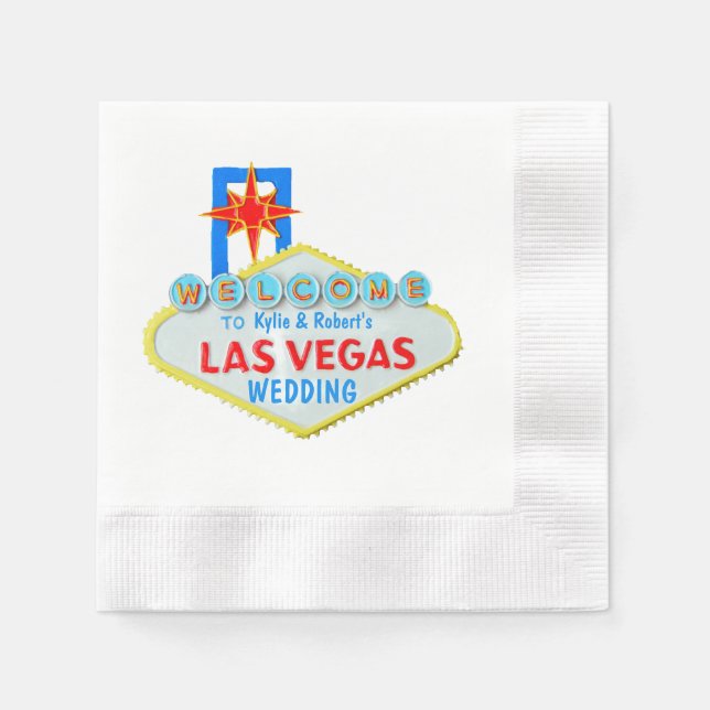 Servilleta De Papel Boda de Rótulo de Las Vegas (Anverso)