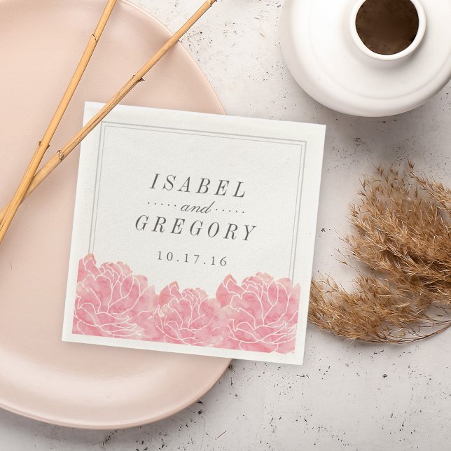 Servilleta De Papel Boda de Rubor Pink Peonies (Subido por el creador)
