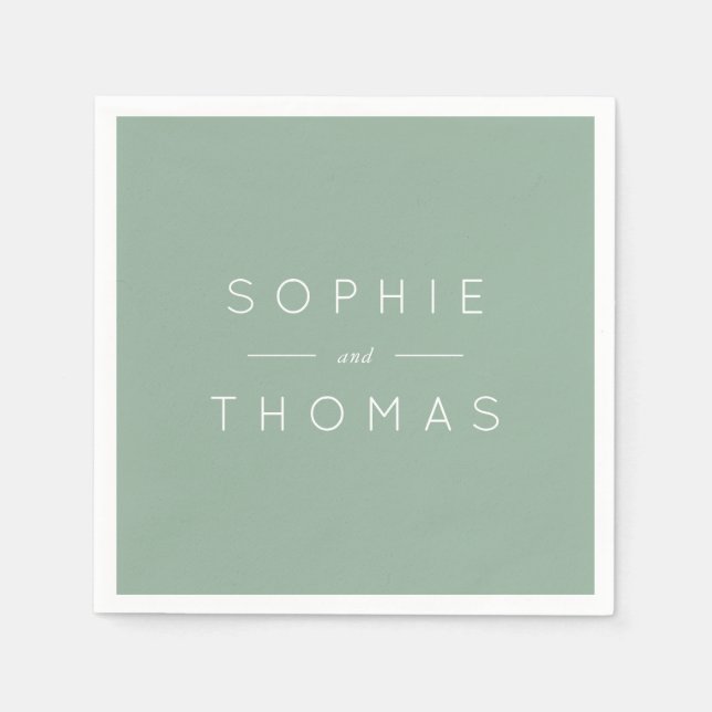 Servilleta De Papel Boda de sabio ligero (Anverso)