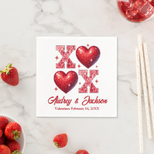 Servilleta De Papel Boda de San Valentín XOXO