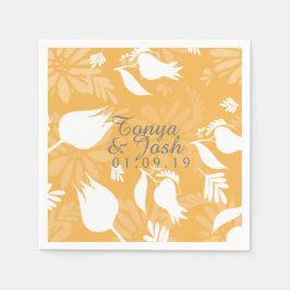 Servilleta De Papel Boda de sombras botánicas de tulipano dibujado a m