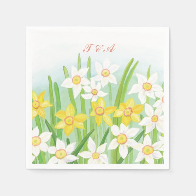 Servilleta De Papel Boda de Spring Daffodils (Anverso)