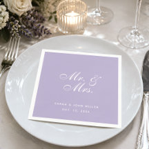Boda de Sr. y Sra. Lavender Blanco Script