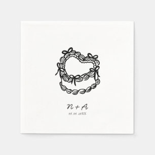 Servilleta De Papel Boda de tarta caprichosa a mano