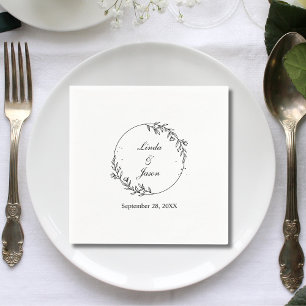 Servilleta De Papel Boda de Terracota Floral Dibujada a Mano Personali
