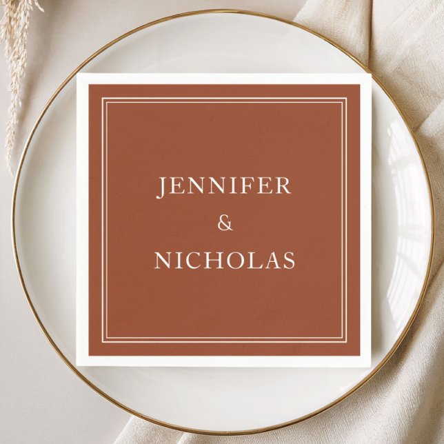 Servilleta De Papel Boda de Terracota Formal Elegante (Elegant Formal Terracotta Wedding Napkins)