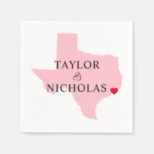 Servilleta De Papel Boda de Texas Rosa