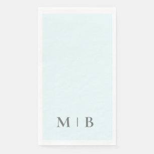 Servilleta De Papel Boda de texto gris azul hielo con monograma contem