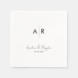 Servilleta De Papel Boda de tipografía de guiones monogramados clásico