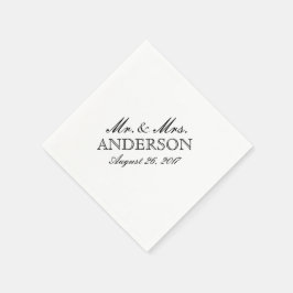 Servilleta De Papel Boda de tipografía elegante simple Napkin