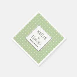Servilleta De Papel Boda de tipografía geométrica de color verde sage