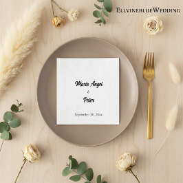 Servilleta De Papel Boda de Tipografía Minimalista Chic