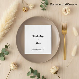 Servilleta De Papel Boda de Tipografía Minimalista Chic