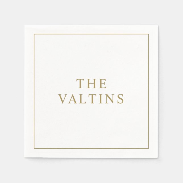 Servilleta De Papel Boda de tipografía simple (Anverso)