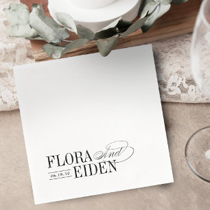 Servilleta De Papel Boda de Tipografía Simple y Elegante y Atemporal