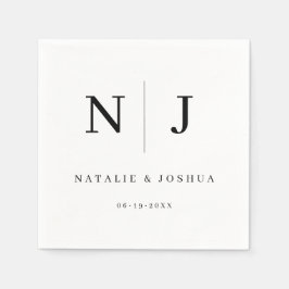 Servilleta De Papel Boda de tipografía sofisticada minimalista
