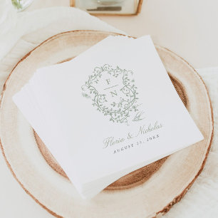 Servilleta De Papel Boda de toile verde Napkins Chinoiserie Moda