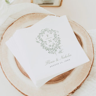 Servilleta De Papel Boda de toile verde Napkins Chinoiserie Moda