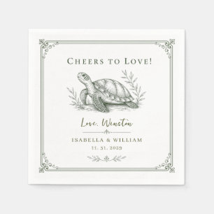Servilleta De Papel Boda de Tortuga Personalizada Regalo de Bodas de T
