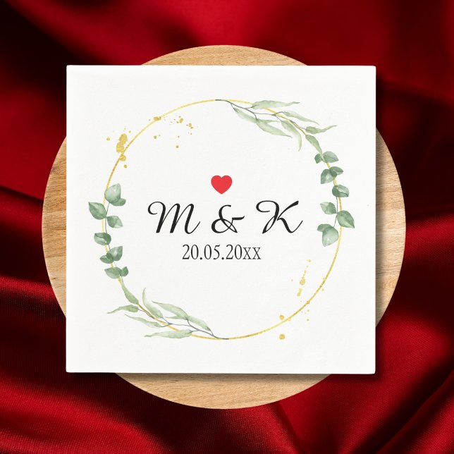 Servilleta De Papel Boda de vegetación acuática (Watercolor Greenery Wedding Napkins)