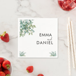 Servilleta De Papel boda de vegetación de eucalipto