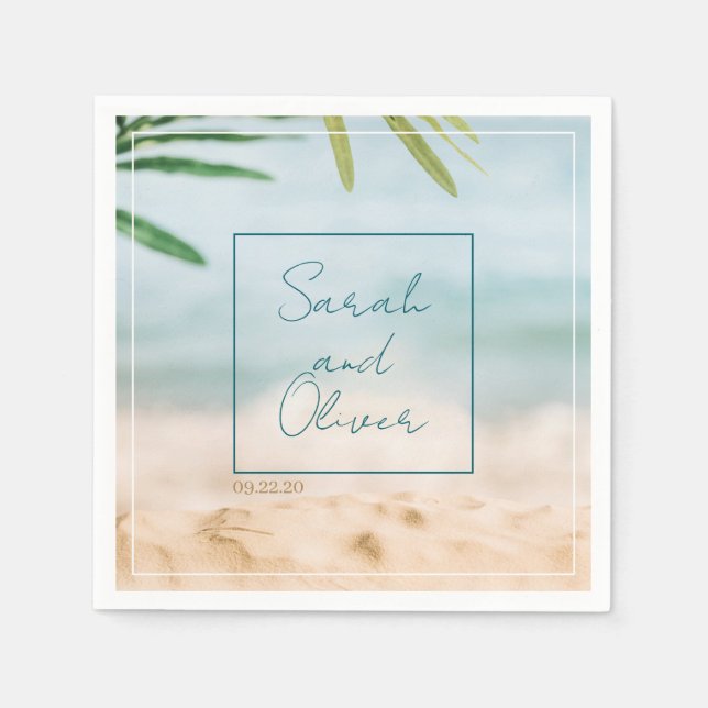 Servilleta De Papel Boda de verano clásico (Anverso)