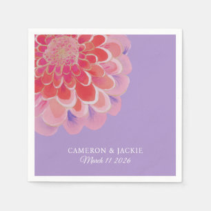 Servilleta De Papel Boda de Verano con Zinnia Púrpura