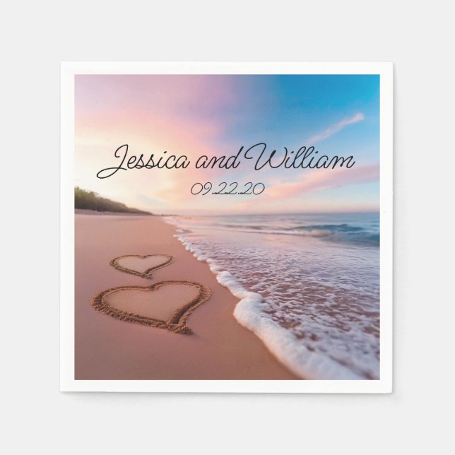 Servilleta De Papel Boda de verano de belleza (Anverso)