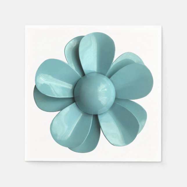 Servilleta De Papel Boda de verano de Flor Azul Pastel MOD (Anverso)