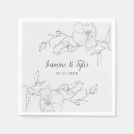 Servilleta De Papel Boda de verano de las flores rusticas de magnolia