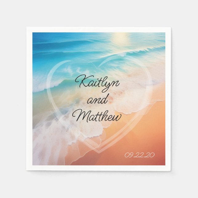 Servilleta De Papel Boda de verano de moda (Anverso)